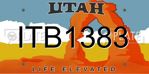 ITB1383 Utah License Plate