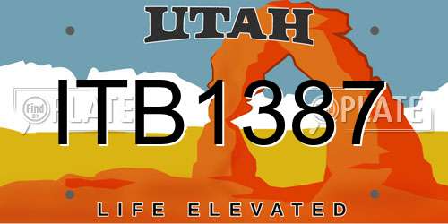 ITB1387 Utah License Plate
