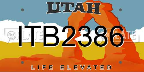 ITB2386 Utah License Plate