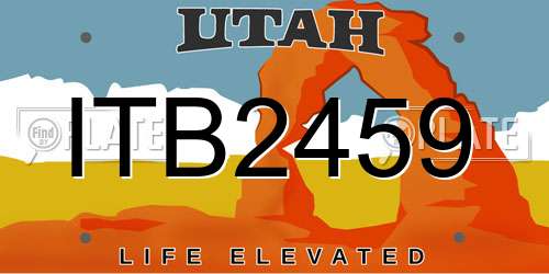 ITB2459 Utah License Plate