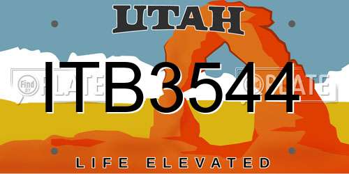 ITB3544 Utah License Plate
