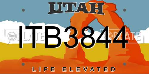 ITB3844 Utah License Plate