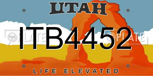 ITB4452 Utah License Plate