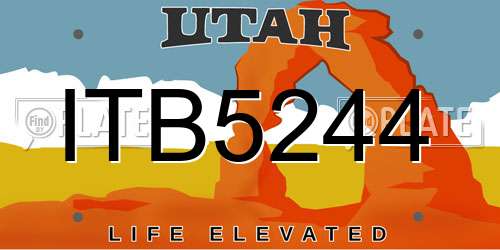 ITB5244 Utah License Plate