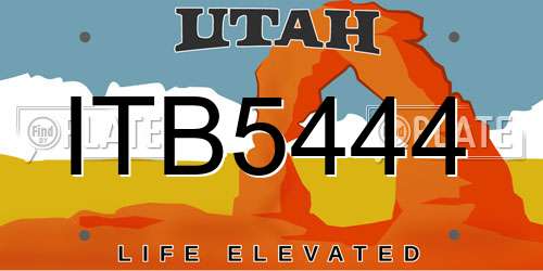 ITB5444 Utah License Plate