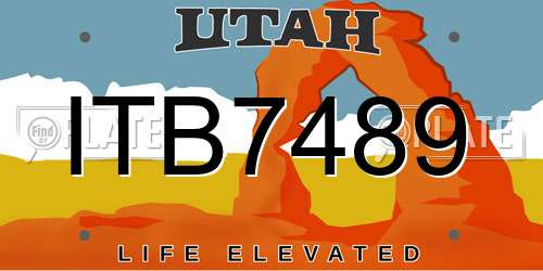 ITB7489 Utah License Plate