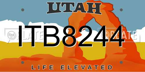 ITB8244 Utah License Plate