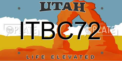 ITBC72 Utah License Plate