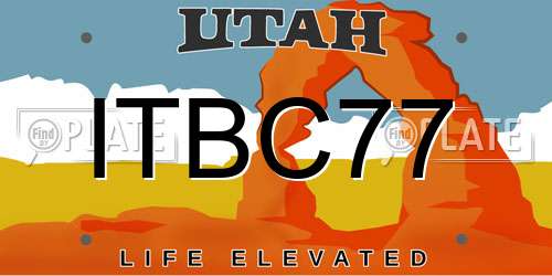 ITBC77 Utah License Plate
