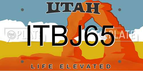 ITBJ65 Utah License Plate