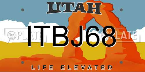 ITBJ68 Utah License Plate
