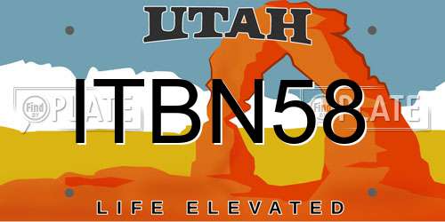 ITBN58 Utah License Plate