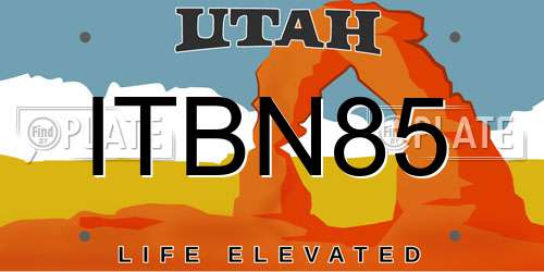 ITBN85 Utah License Plate