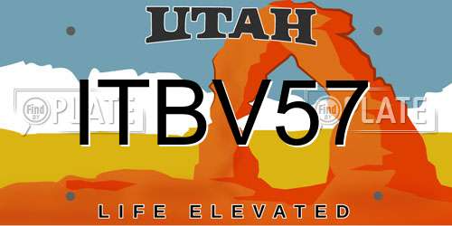ITBV57 Utah License Plate