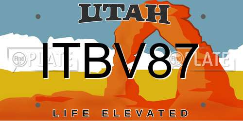 ITBV87 Utah License Plate