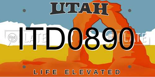 ITD0890 Utah License Plate