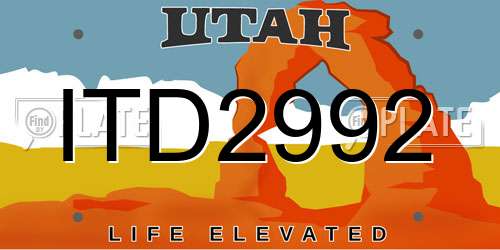 ITD2992 Utah License Plate