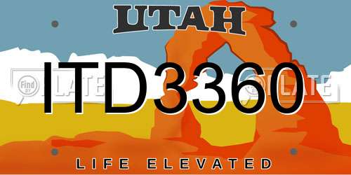 ITD3360 Utah License Plate