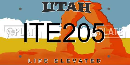 ITE205 Utah License Plate