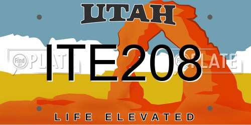 ITE208 Utah License Plate