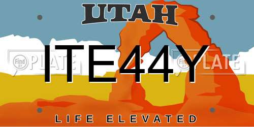 ITE44Y Utah License Plate