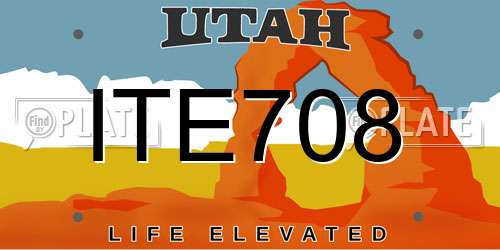 ITE708 Utah License Plate