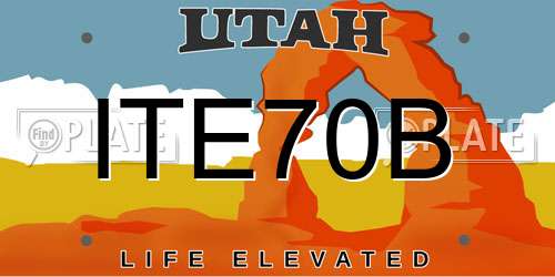ITE70B Utah License Plate