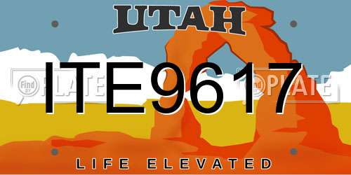 ITE9617 Utah License Plate