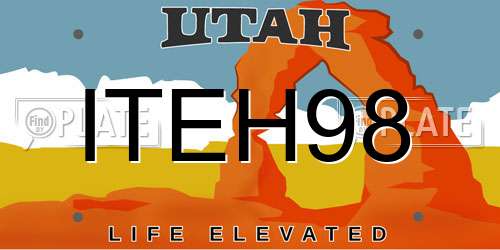 ITEH98 Utah License Plate