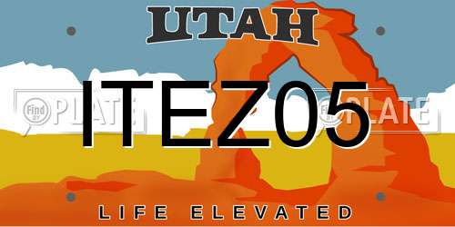 ITEZ05 Utah License Plate