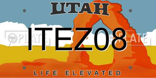 ITEZ08 Utah License Plate