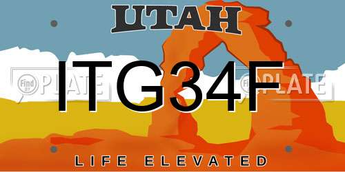 ITG34F Utah License Plate