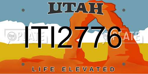 ITI2776 Utah License Plate