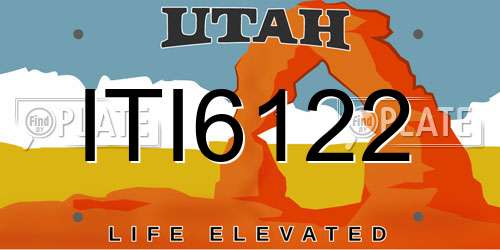 ITI6122 Utah License Plate