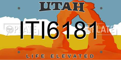 ITI6181 Utah License Plate