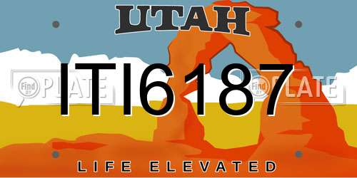 ITI6187 Utah License Plate