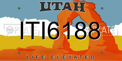 ITI6188 Utah License Plate