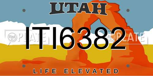 ITI6382 Utah License Plate