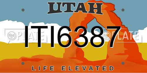 ITI6387 Utah License Plate