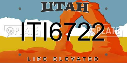 ITI6722 Utah License Plate