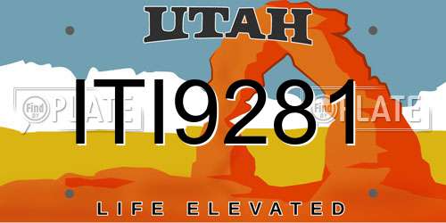 ITI9281 Utah License Plate