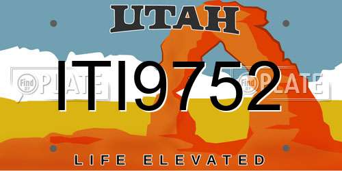 ITI9752 Utah License Plate