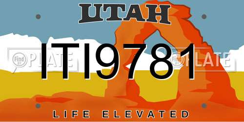 ITI9781 Utah License Plate