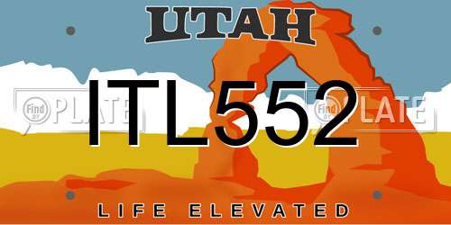 ITL552 Utah License Plate