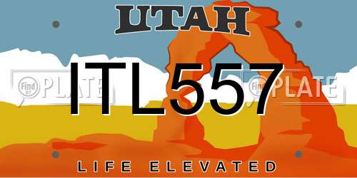 ITL557 Utah License Plate