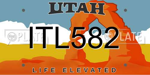 ITL582 Utah License Plate