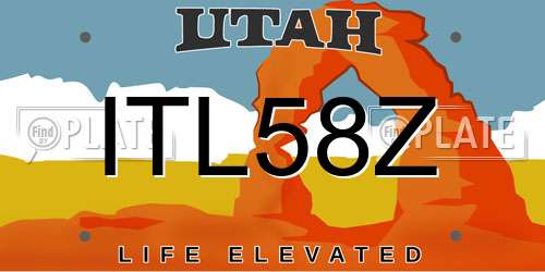 ITL58Z Utah License Plate