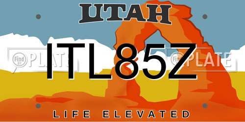 ITL85Z Utah License Plate