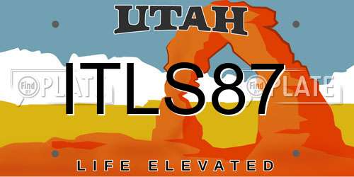 ITLS87 Utah License Plate