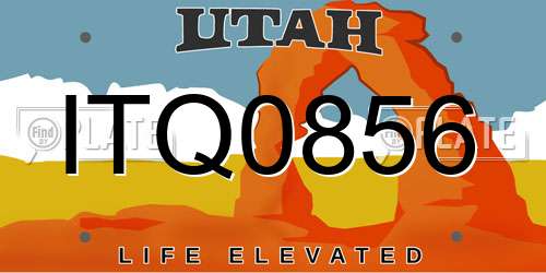 ITQ0856 Utah License Plate